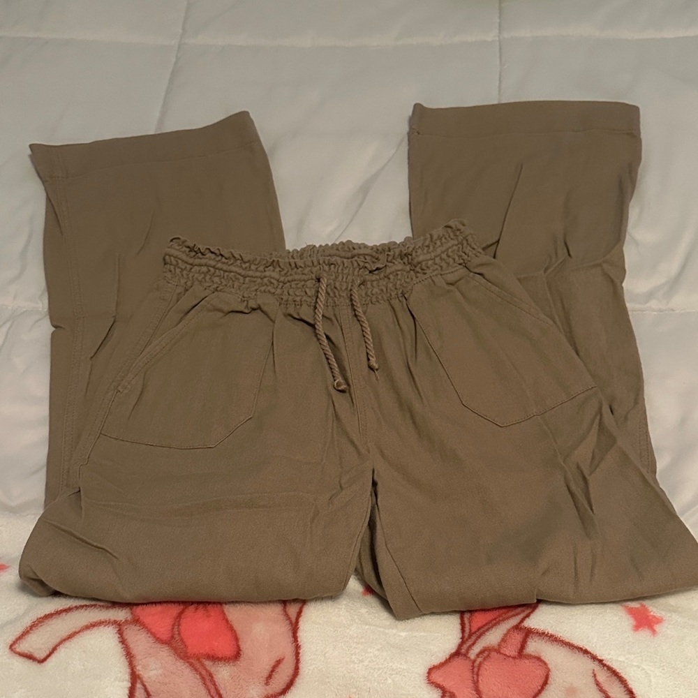 Ci Sono Tan Pants with Elastic Waist